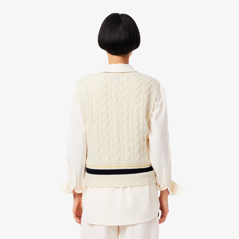 Cable Knit Wool Sweater Vest