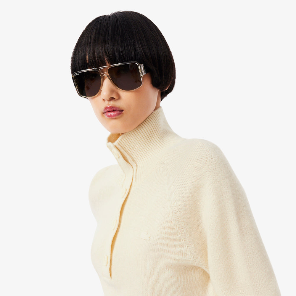 Carded Wool High Neck Sweater