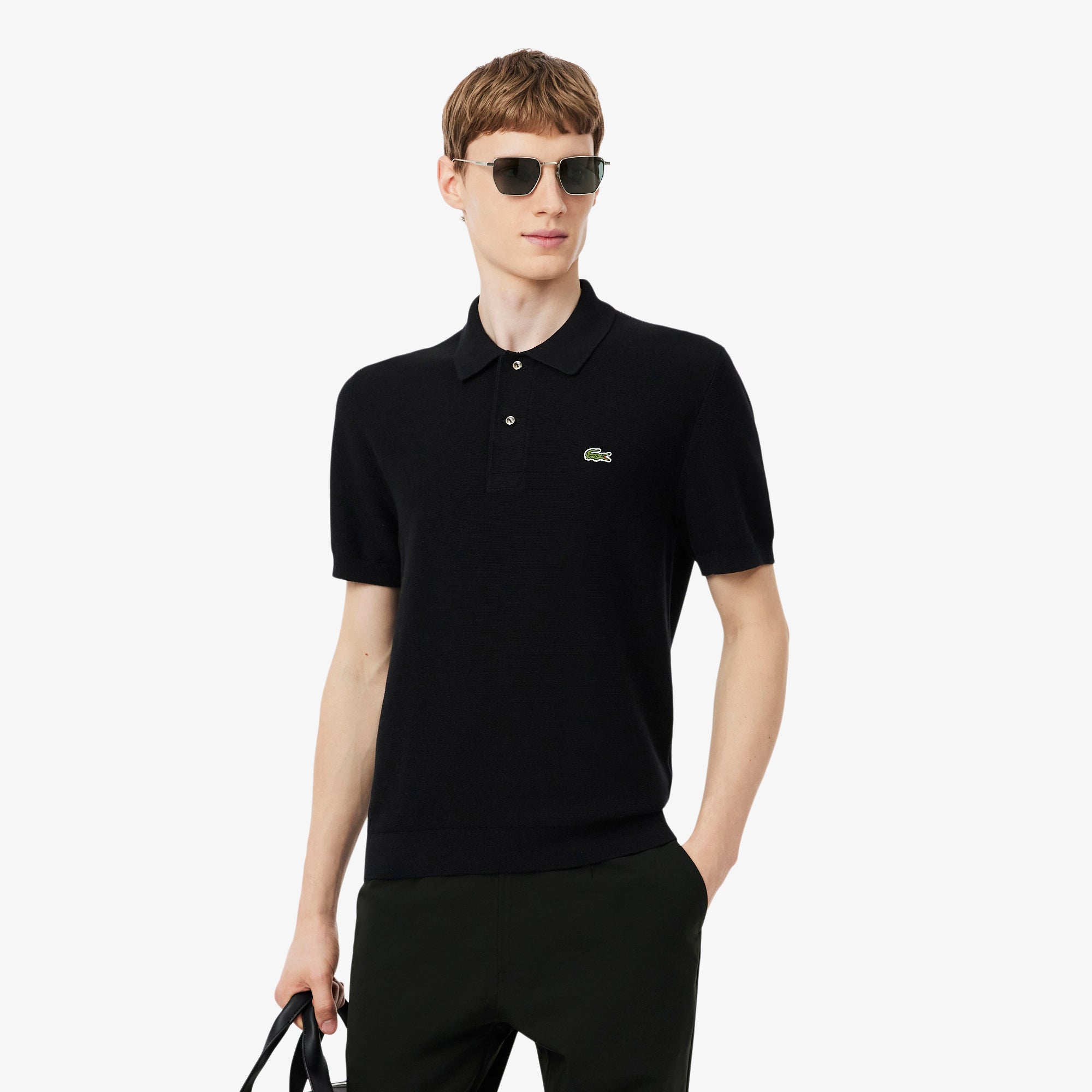 トップス trvo black hole polo adidas Originals Trefoil Essentials Polo Tee Mens Black (JL2052