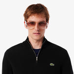 Zipped High Neck Cotton Sweater