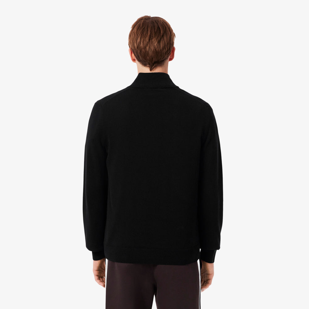 Zipped High Neck Cotton Sweater