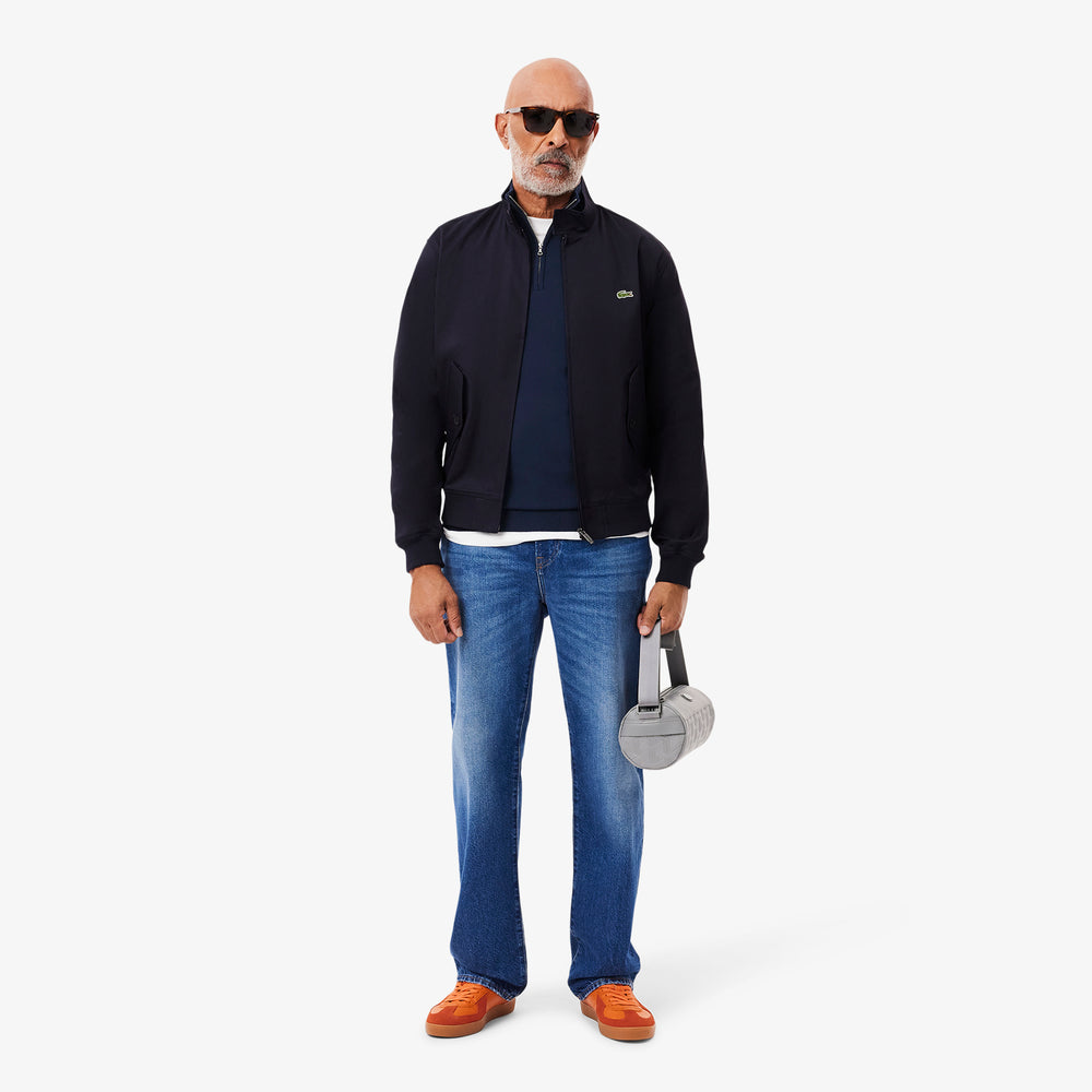 Zipped High Neck Cotton Sweater