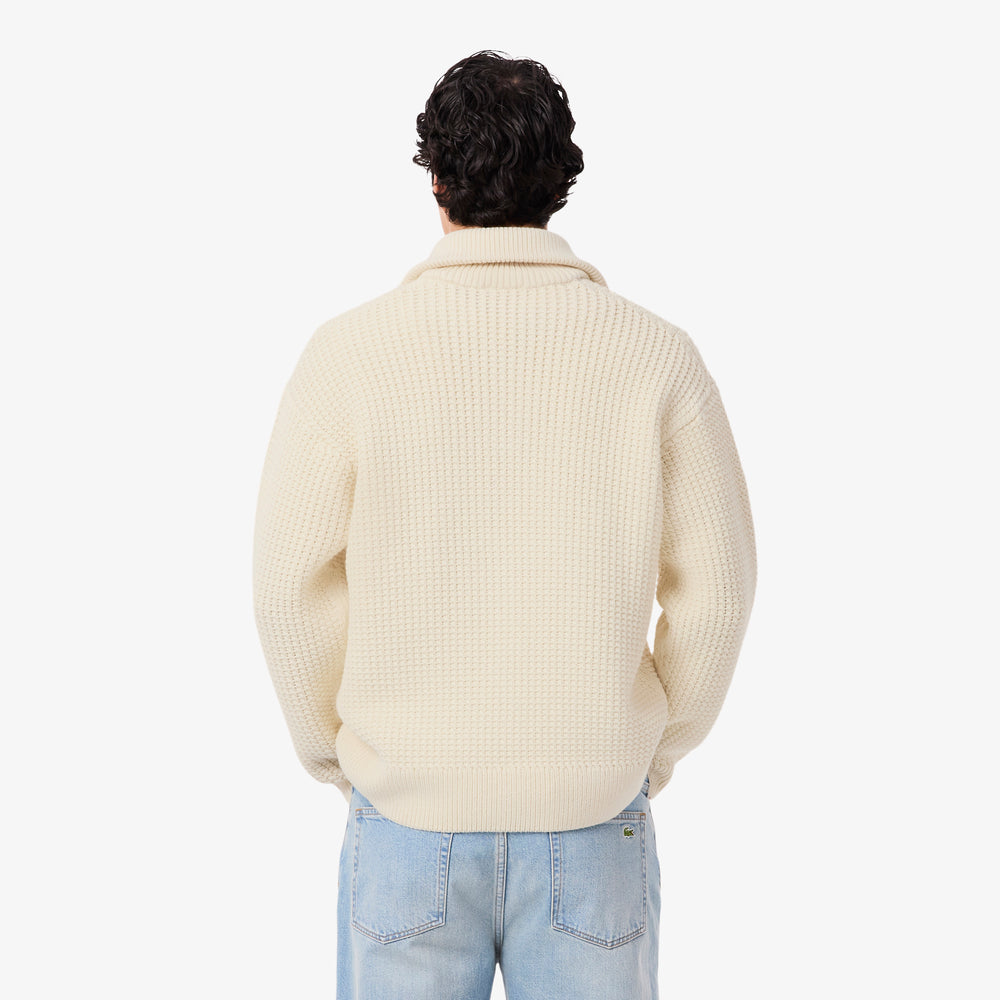 High Neck Half Zipper Heavy Wool Sweater