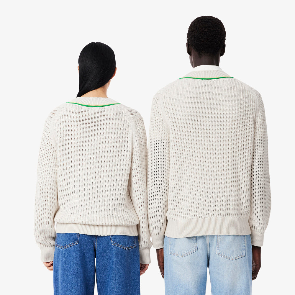 V Neck Striped Tennis Sweater