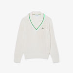 V Neck Striped Tennis Sweater