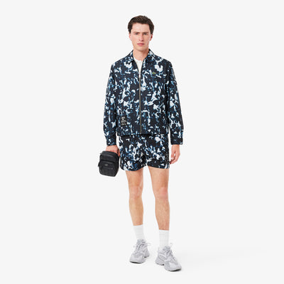 Print Motif Water-Repellent Windbreaker