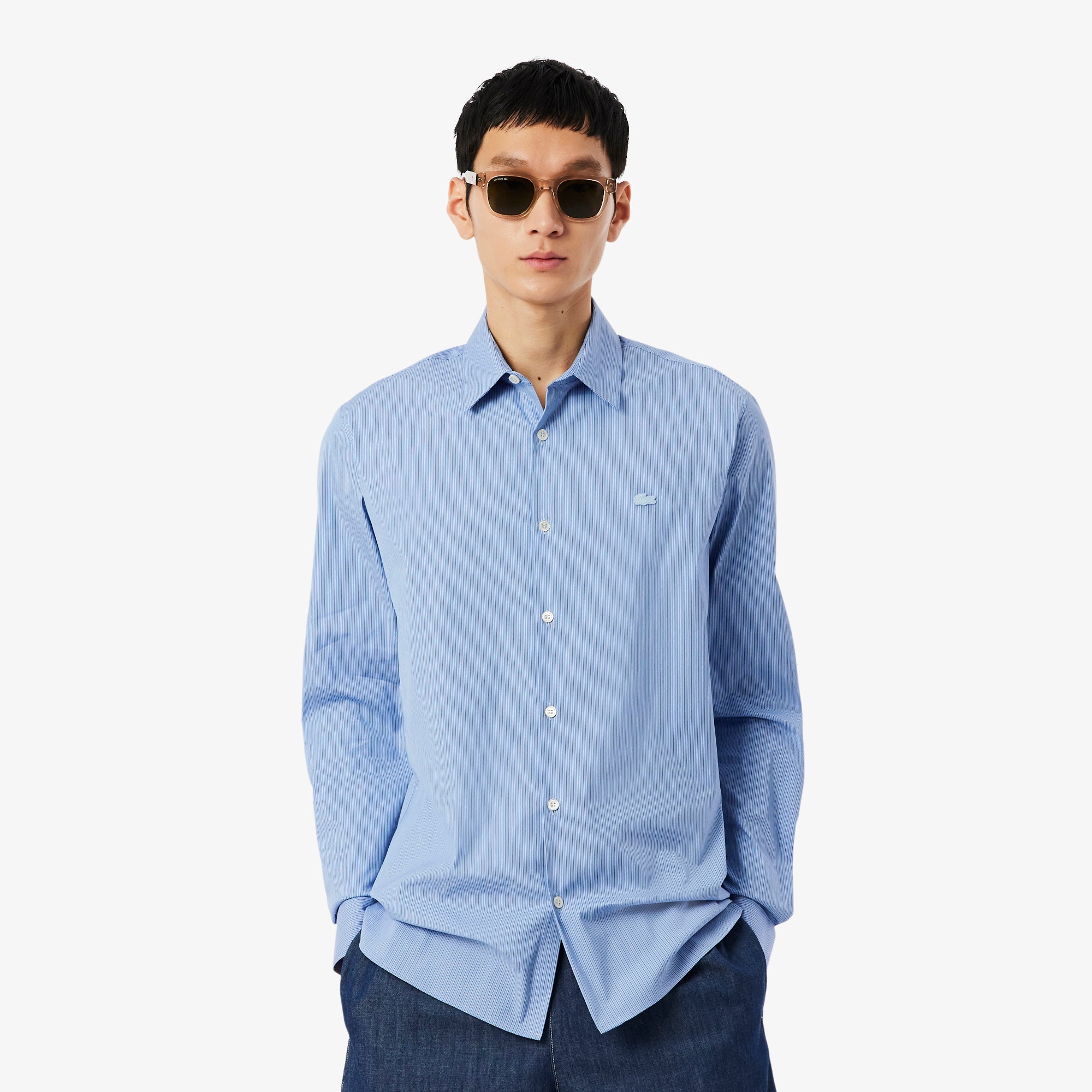 Slim Fit Striped Stretch Poplin Shirt – Lacoste ZA
