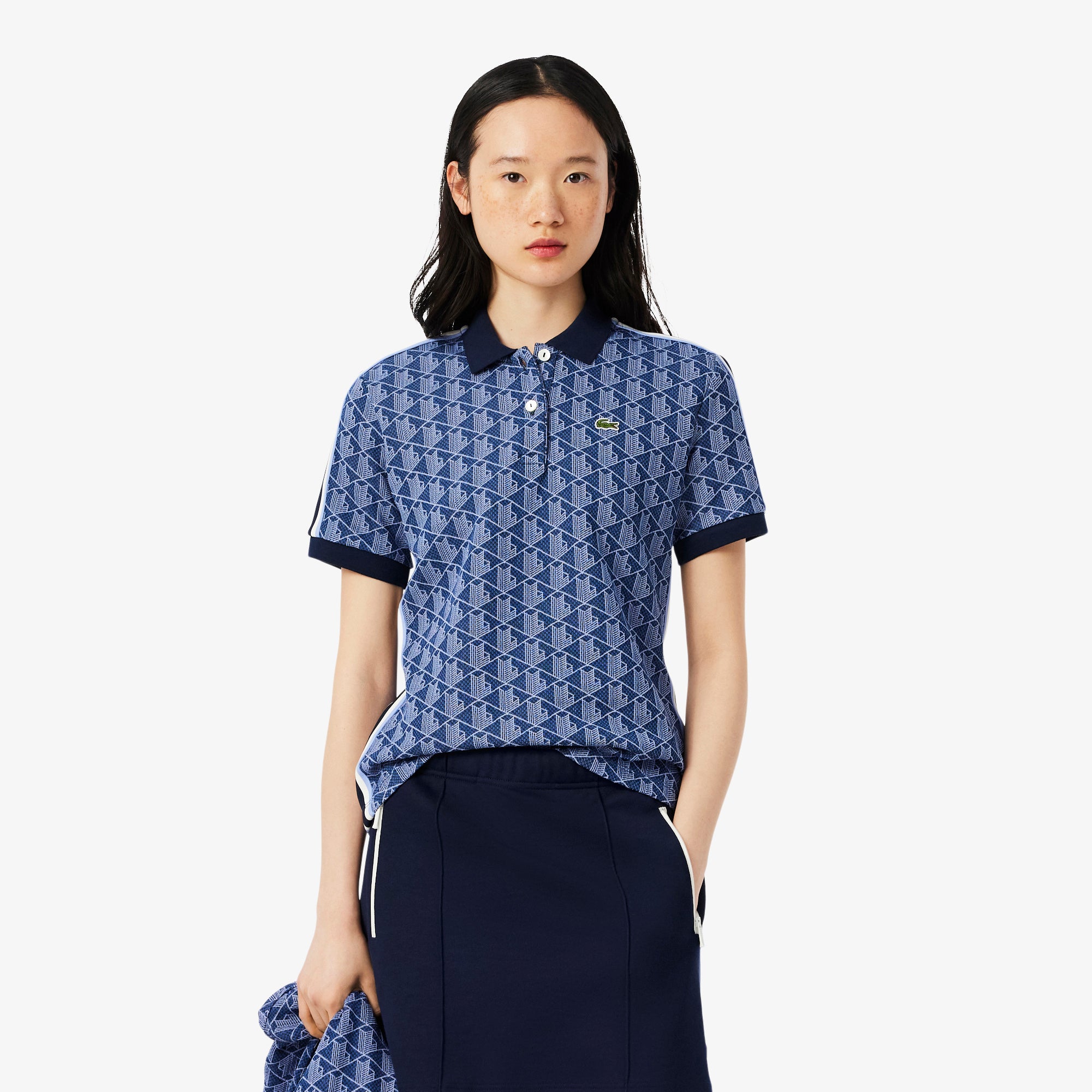 【新品】8gshoot LOGO JACQUARD KNIT POLO ネイビー Slim Fit Monogram Jacquard Polo Shirt – Lacoste ZA