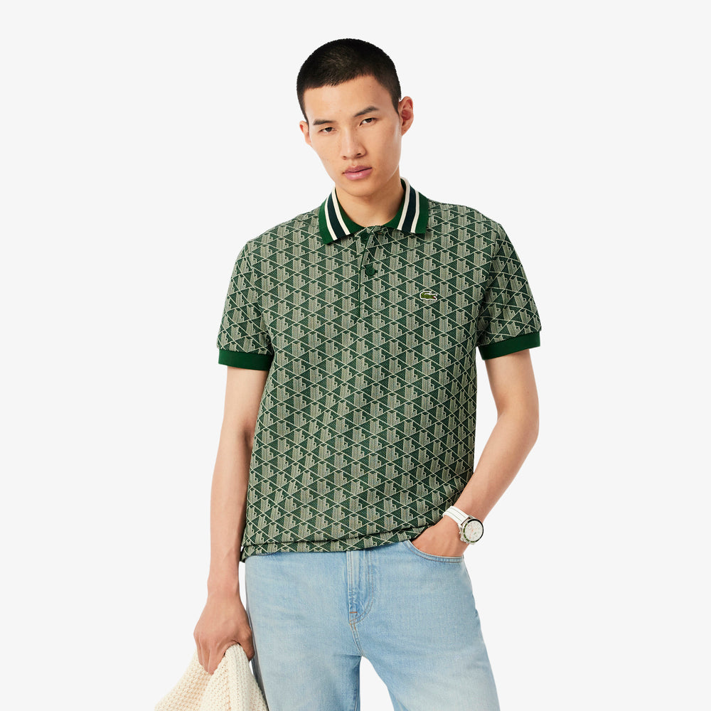Classic Fit Monogram Jacquard Polo Shirt