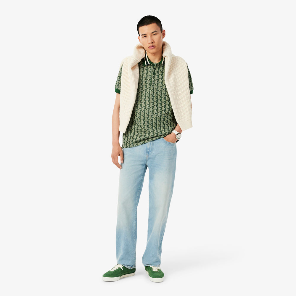 Classic Fit Monogram Jacquard Polo Shirt