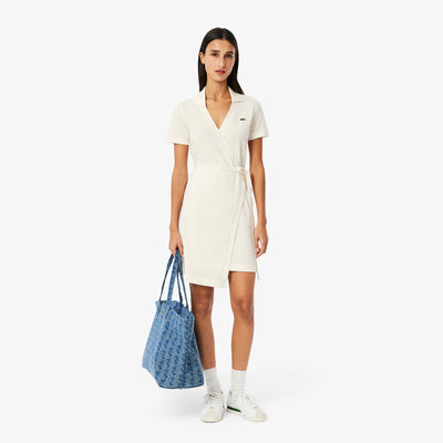 Stretch Mini Piqué Wrap Dress