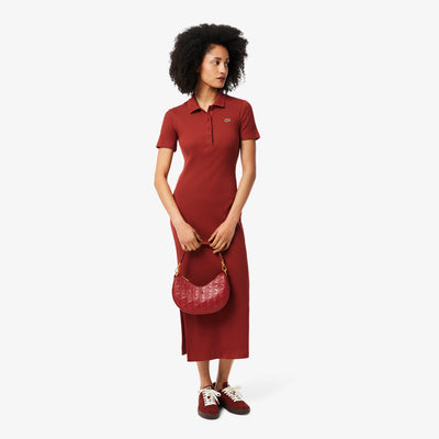 Long Ribbed Cotton Polo Dress