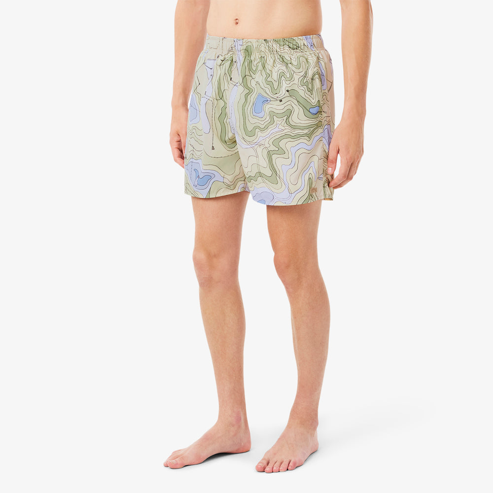 Mid Length Print Swim Trunks