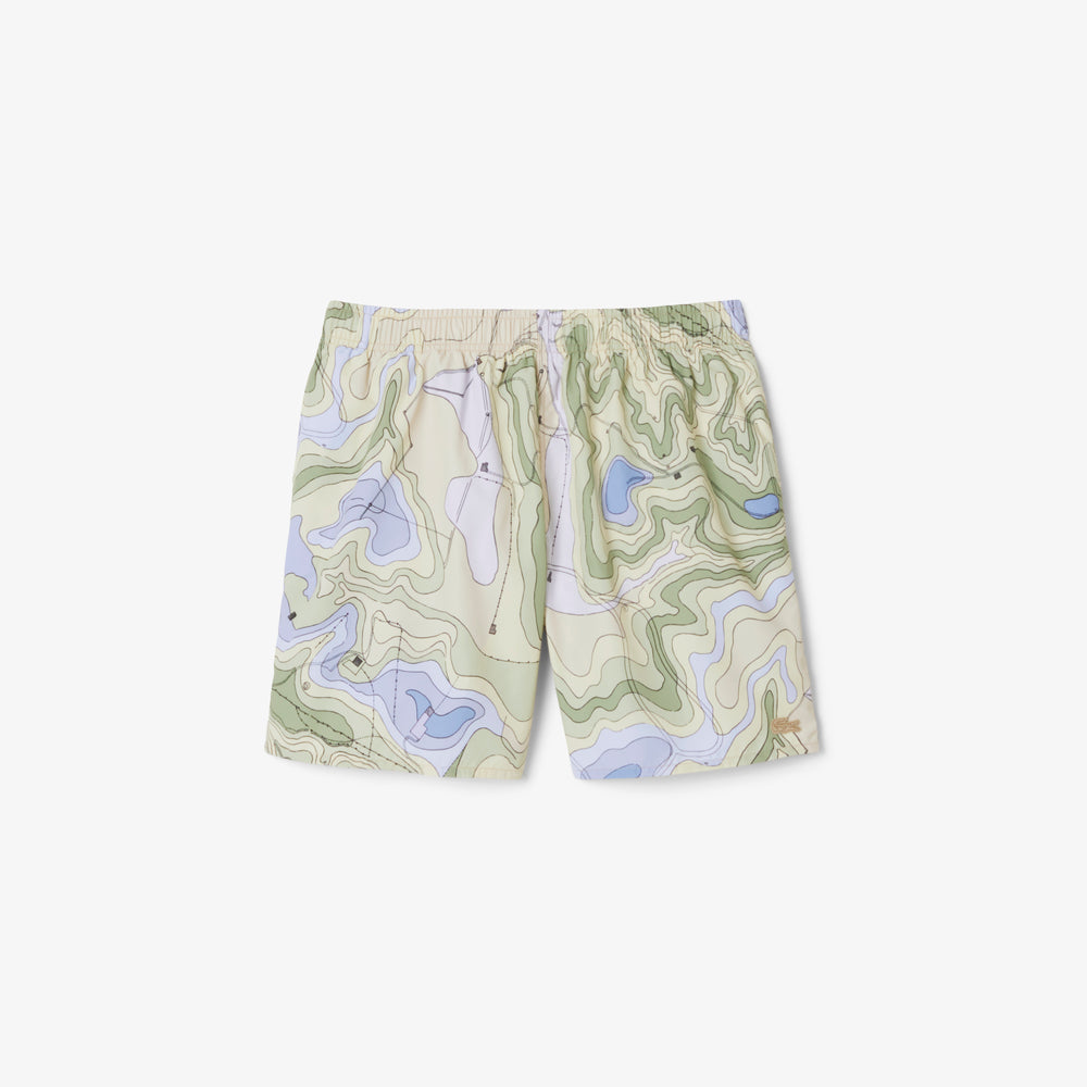 Mid Length Print Swim Trunks
