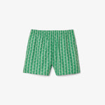 Mid Length Monogram Print Swim Trunks