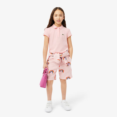 Scalloped Collar Mini Piqué Polo Shirt