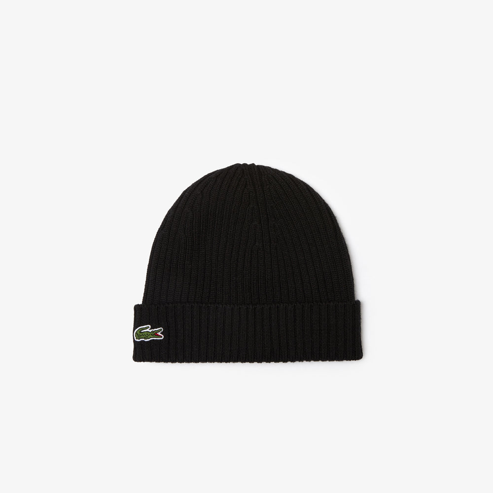 Rib Knit Brushed Wool Beanie