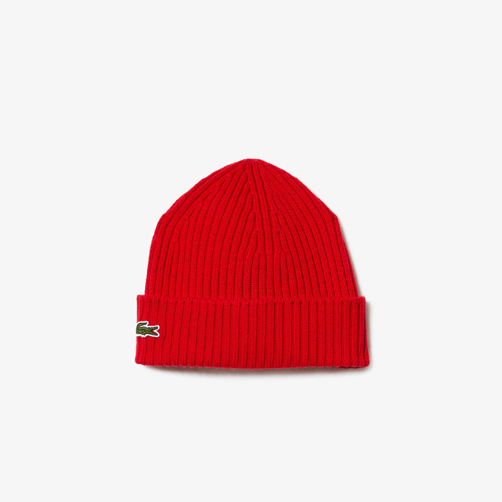 Rib Knit Brushed Wool Beanie