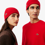 Rib Knit Brushed Wool Beanie