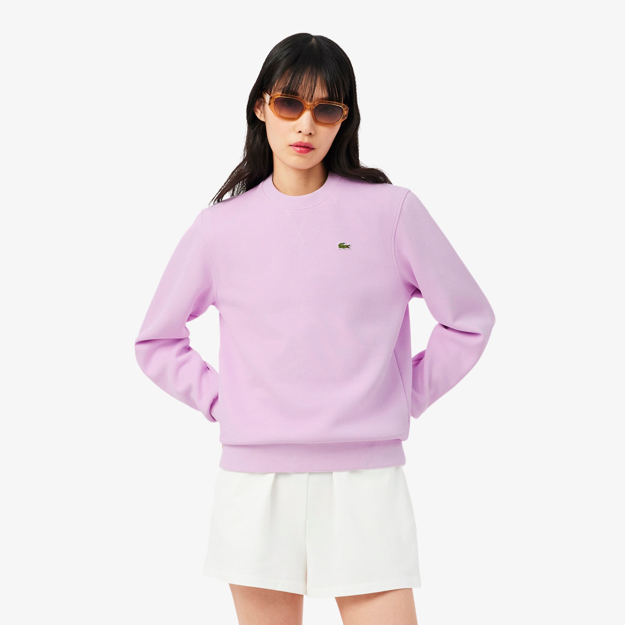 anna Relaxed Fit Piqué Crew Neck Sweatshirt – Lacoste ZA