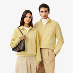 High Neck Zip-Up Print Sweatshirt