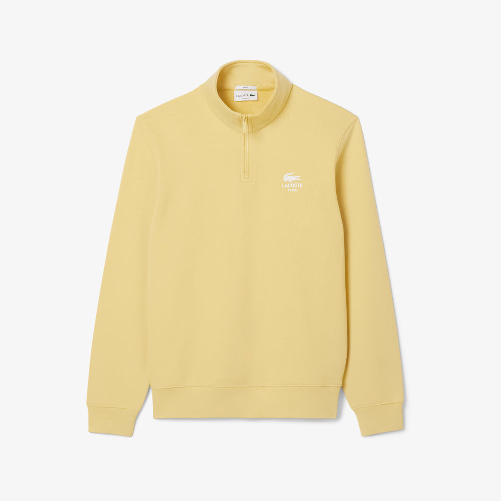 High Neck Zip-Up Print Sweatshirt