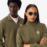 High Neck Zip-Up Print Sweatshirt
