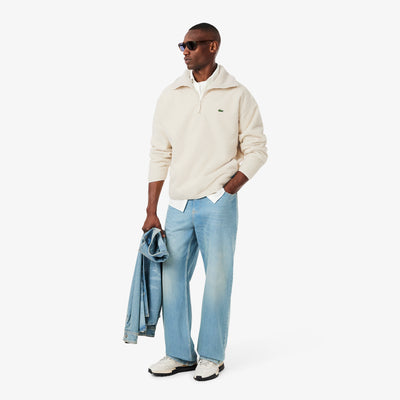 High Zipped Neck Polar Fleece Sweatshirt