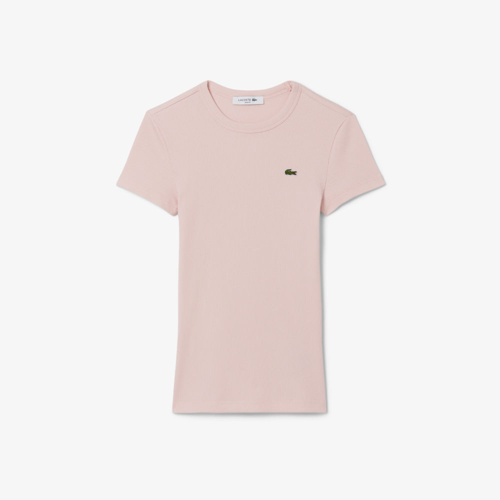 Slim Fit Ribbed Cotton T-shirt