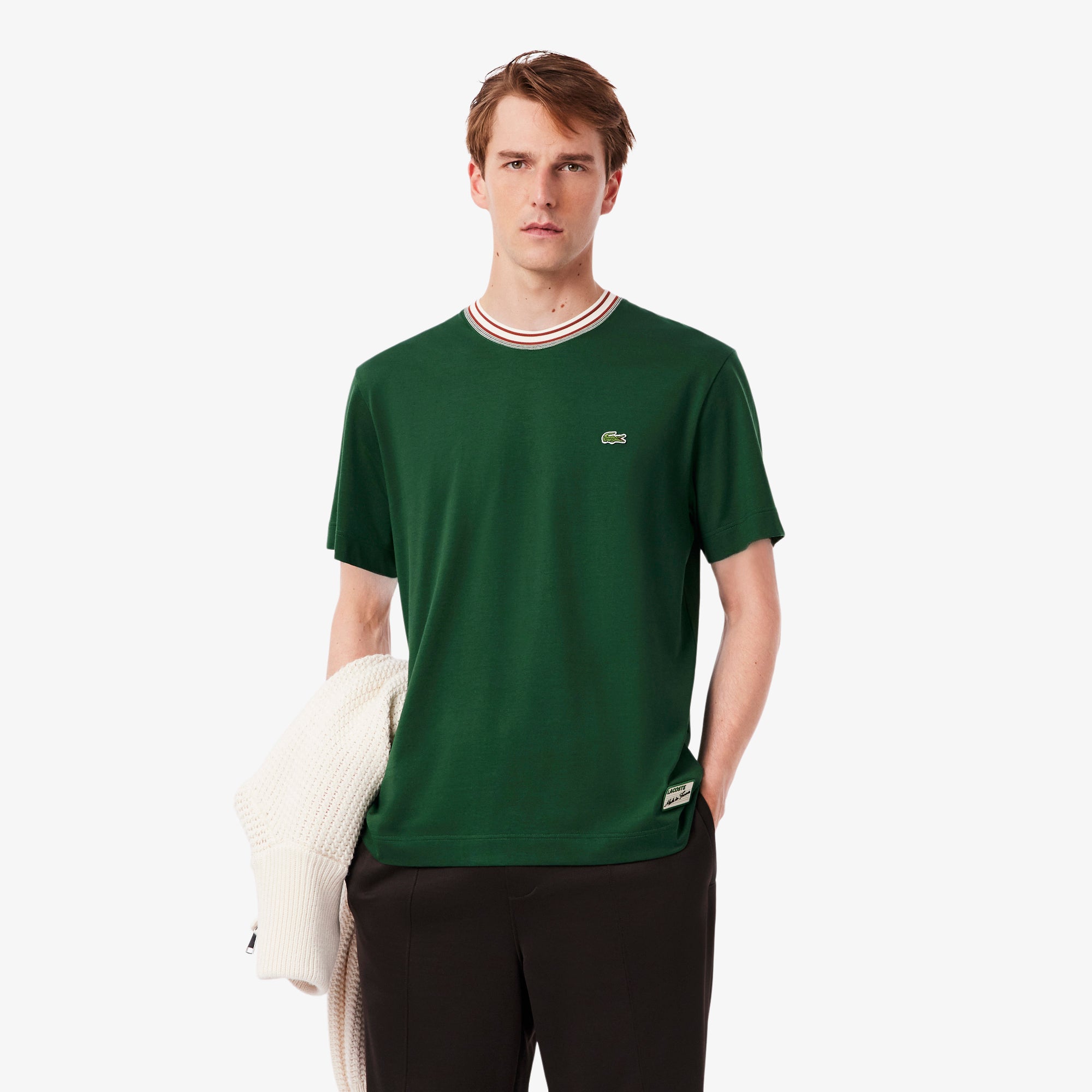 French Made Stripe Neck T-shirt – Lacoste ZA