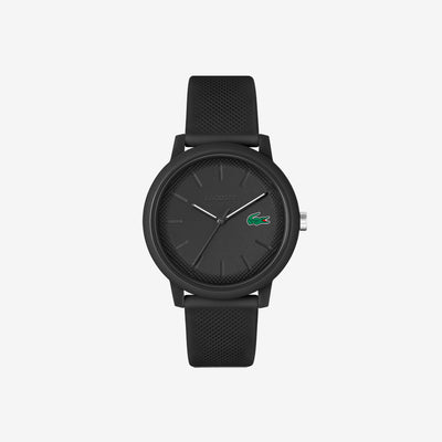 Men’s Lacoste.12.12 Black Silicone Strap Watch