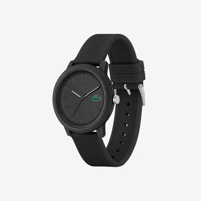 Men’s Lacoste.12.12 Black Silicone Strap Watch
