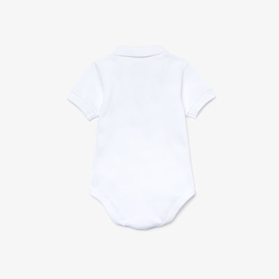 Baby Organic Cotton Piqué Bodysuit In Recycled Cardboard Box Set