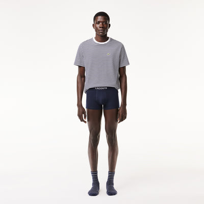 Pack Of 3 Navy Casual Trunks With Contrasting Waistband