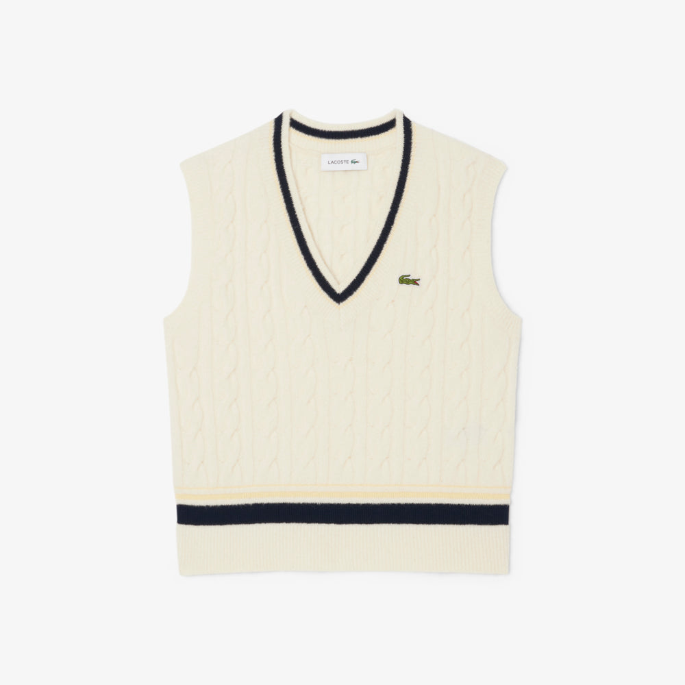 Cable Knit Wool Sweater Vest