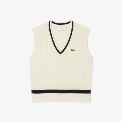 Cable Knit Wool Sweater Vest