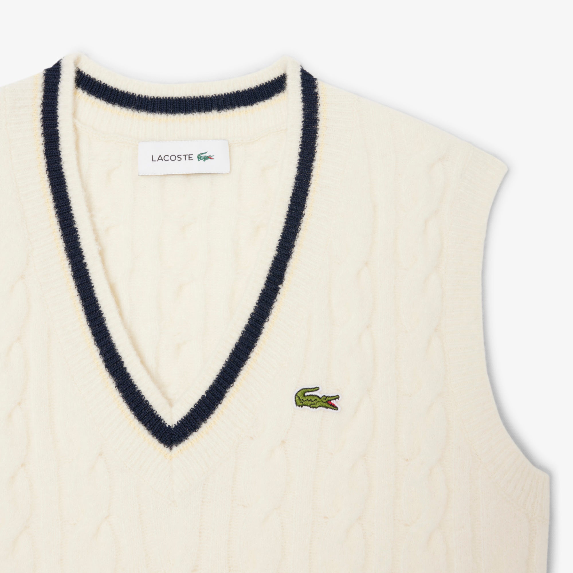 Cable Knit Wool Sweater Vest – Lacoste ZA