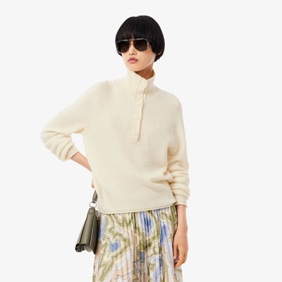 Carded Wool High Neck Sweater