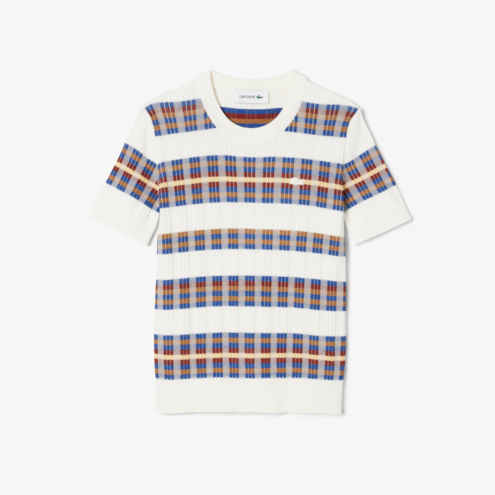 Short Sleeved Rib Knit Sweater