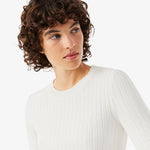 Short Sleeved Ribbed Cotton Sweater