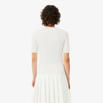Short Sleeved Ribbed Cotton Sweater