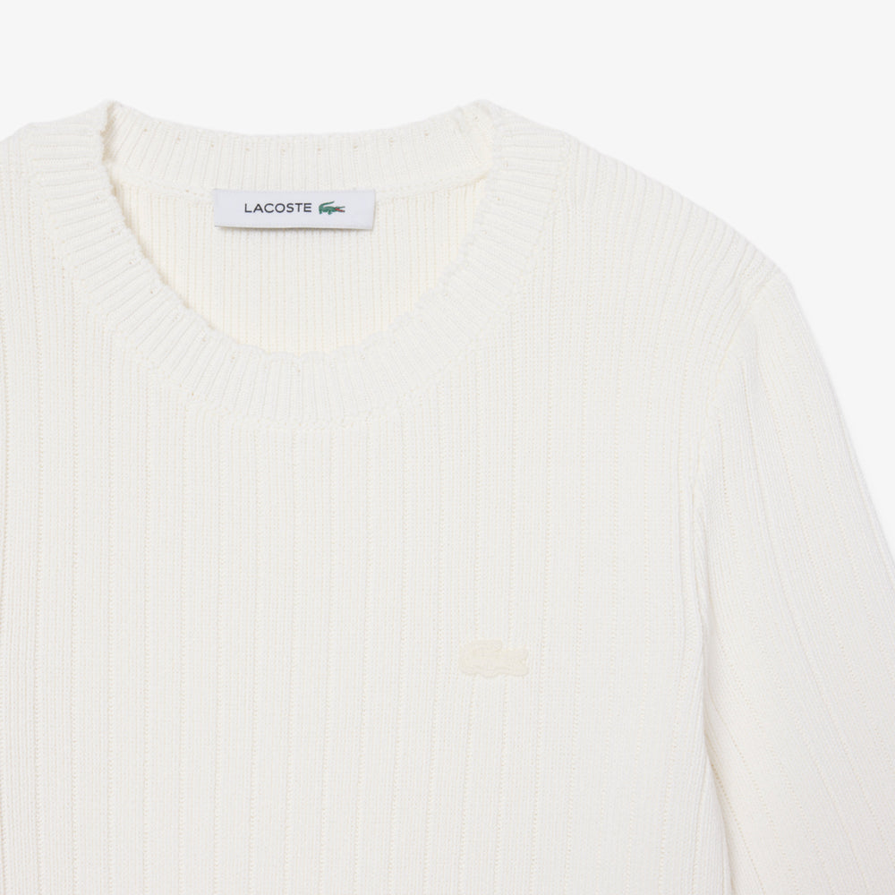 Short Sleeved Ribbed Cotton Sweater
