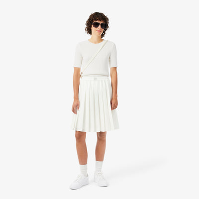 Short Sleeved Ribbed Cotton Sweater