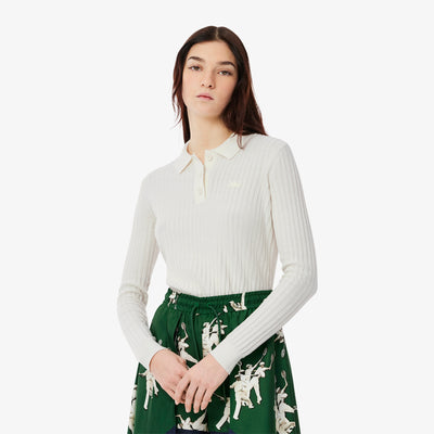 Regular Fit Ribbed Knit Polo Shirt