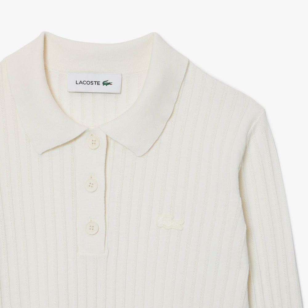 Regular Fit Ribbed Knit Polo Shirt