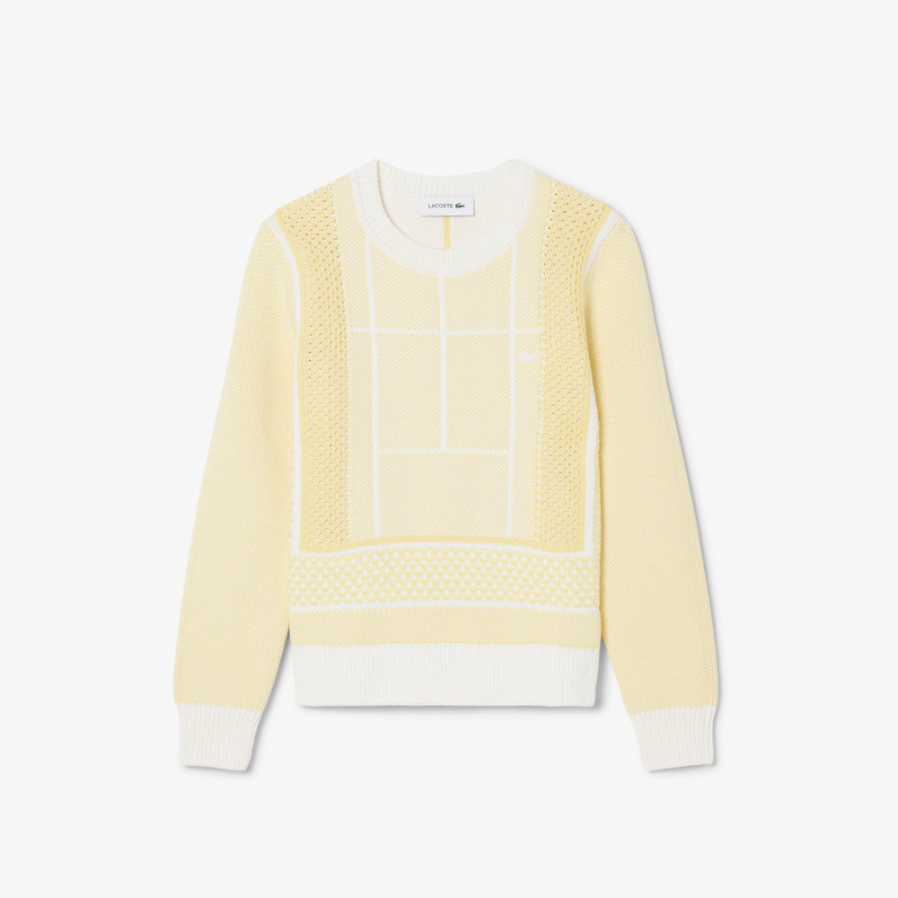 Tennis Court Graphic Jacquard Sweater