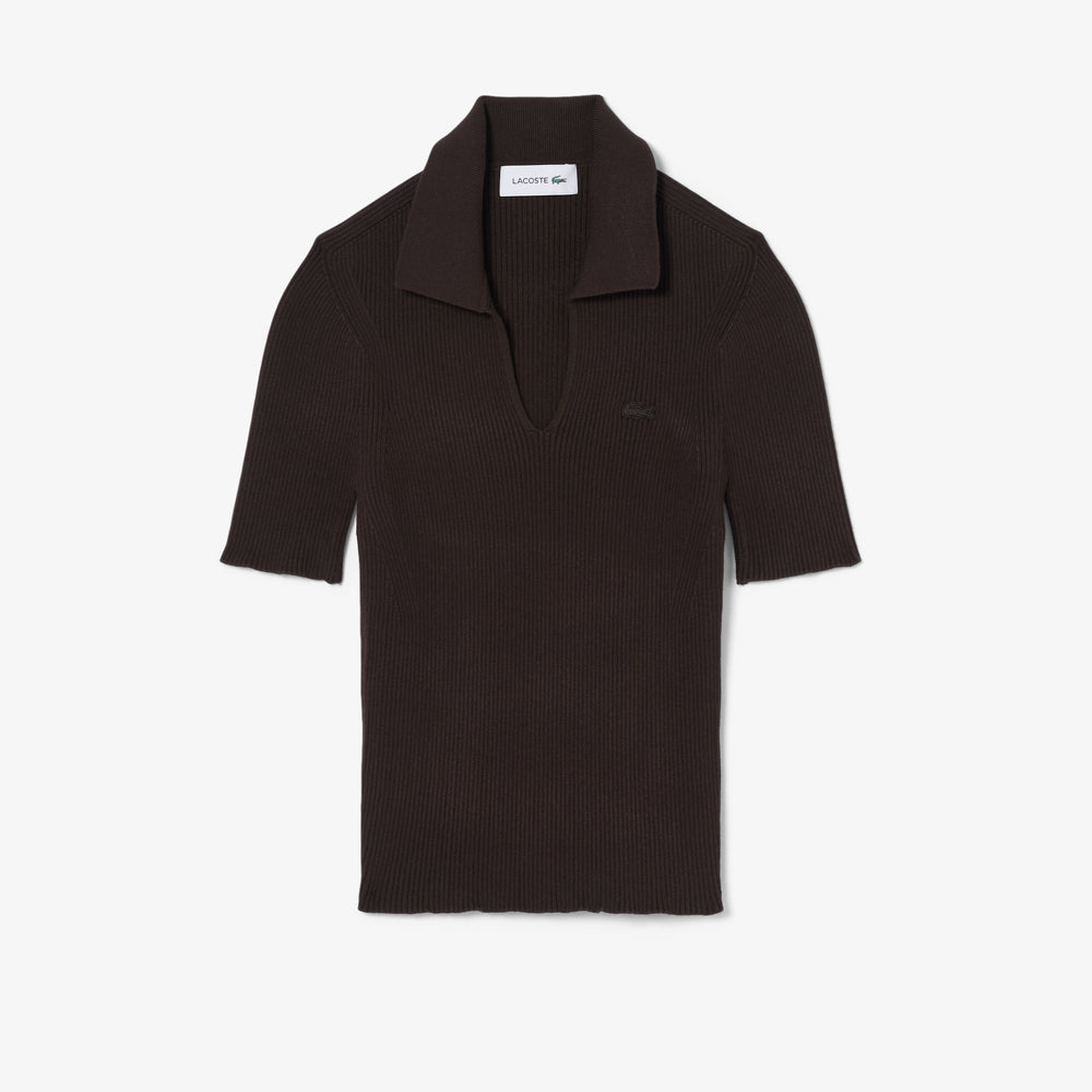 Short Sleeved 3D Knit Polo Shirt