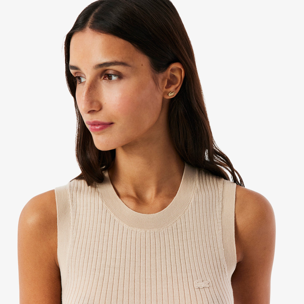 Merino Wool 3D Knit Sleeveless Sweater