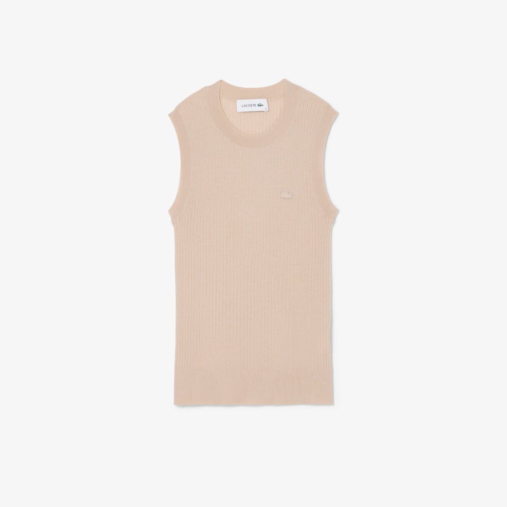 Merino Wool 3D Knit Sleeveless Sweater