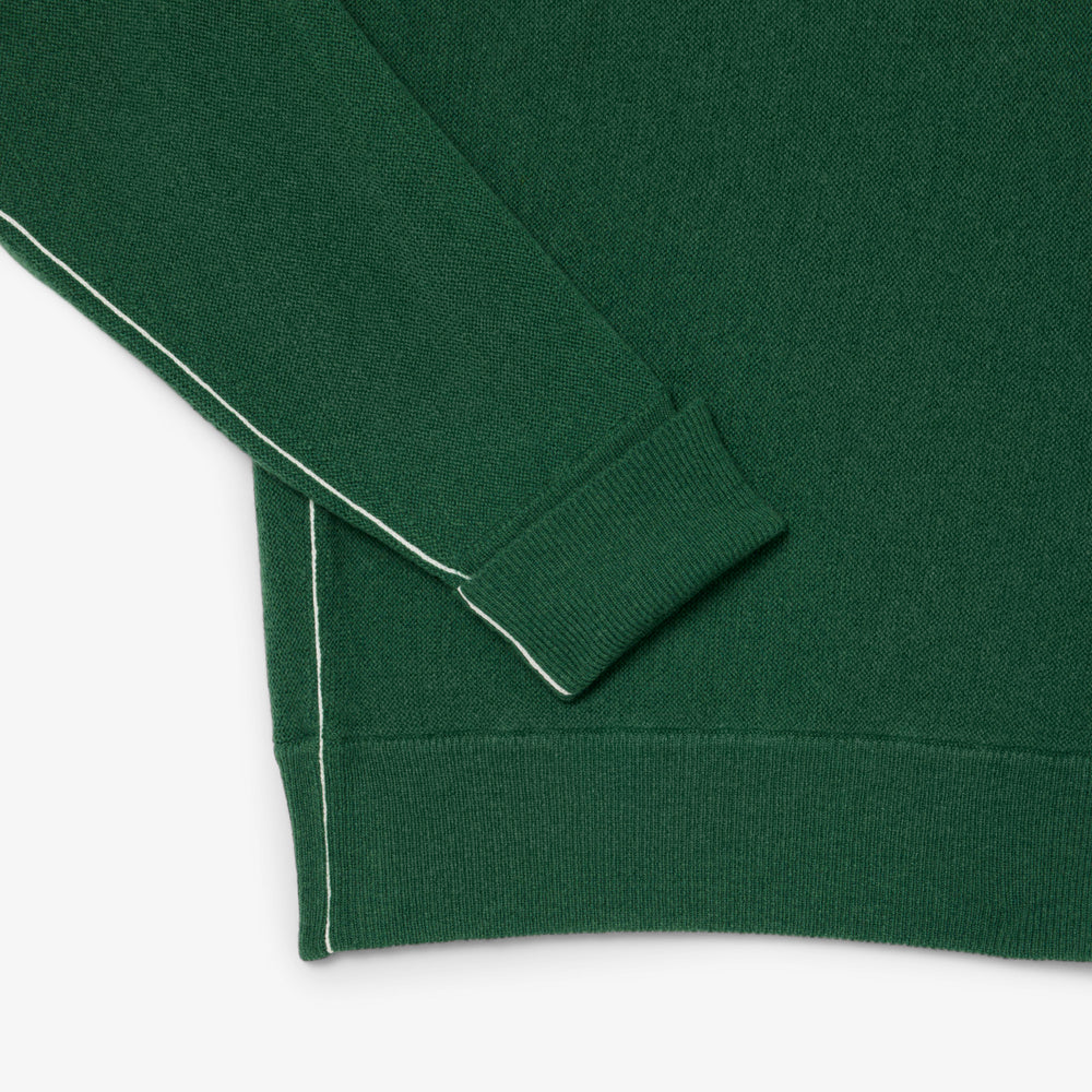Relaxed Fit Carded Wool Polo Sweater